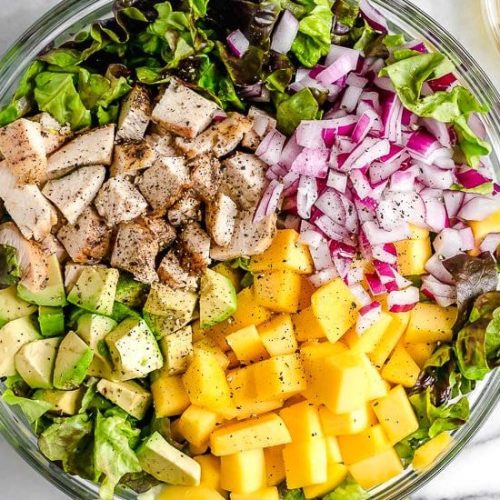 California Grilled Chicken Avocado and Mango Salad